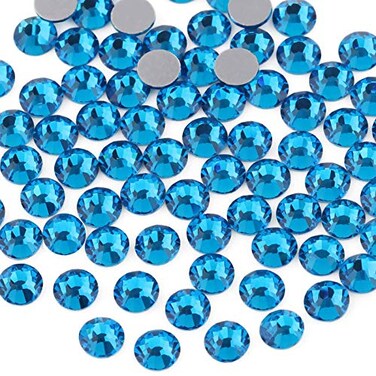 Beadsland Flat Back Crystal Rhinestones,Capri Blue, SS20, 1440pcs