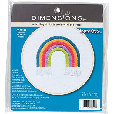 Dimensions 72-76109 Rainbow Needlepoint Embroidery Kit with 6'' Bamboo Hoop