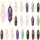 Sureio 18 Pcs Natural Crystal Pendant Hexagonal Pointed Wire Wrapped