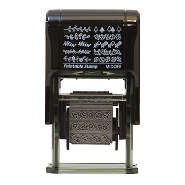 Midori 35383006 Stamp, Rotating Stamp, Plant Pattern
