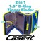 Case-it The Z Shape Zipper Binder - Two Binders in One - Double Sided 1.5 Inch D-Ring - Multiple Pockets - 500 Page Capacity - Comes with Shoulder Strap, Blue and Yellow Z-176