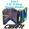 Case-it The Z Shape Zipper Binder - Two Binders in One - Double Sided 1.5 Inch D-Ring - Multiple Pockets - 500 Page Capacity - Comes with Shoulder Strap, Blue and Yellow Z-176