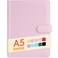 Sooez A5 Binder with 6 Rings, Refillable Notebook Planner Cover, Small Leather Organizer, Pink