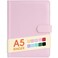 Sooez A5 Binder with 6 Rings, Refillable Notebook Planner Cover, Small Leather Organizer, Pink