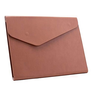 Enyuwlcm PU Leather A4 File Folder Document Holder Waterproof Portfolio Envelope Folder Case with Invisible Magnetic Closure Brown