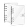 2 Pack A5 Transparent Soft PVC, 6-Ring Binder Cover Snap Button Closure Loose Leaf Folder Notebook Round Ring Clear Binder Cover Protector Snap (Paper Not Included)