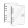 2 Pack A5 Transparent Soft PVC, 6-Ring Binder Cover Snap Button Closure Loose Leaf Folder Notebook Round Ring Clear Binder Cover Protector Snap (Paper Not Included)