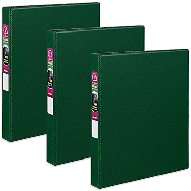 Avery Durable 3 Ring Binder, 1" Slant Rings, 3 Green Binders