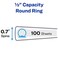 Avery Standard View 3 Ring Binder, 1/2" Round Rings, 3 White Binders