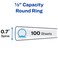 Avery Standard View 3 Ring Binder, 1/2" Round Rings, 3 White Binders