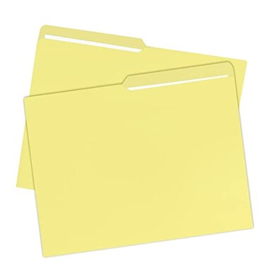 uOffice File Folder Letter Size 1/2 Cut Tab 100 Pack Yellow