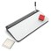 Audio-Visual Direct White Glass Desktop Notepad Set - Dry Erase Board with Marker, Eraser &amp; Sticky Notes -