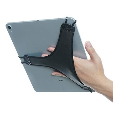 TFY Security Soft PU Hand Strap Holder for Tablets Black