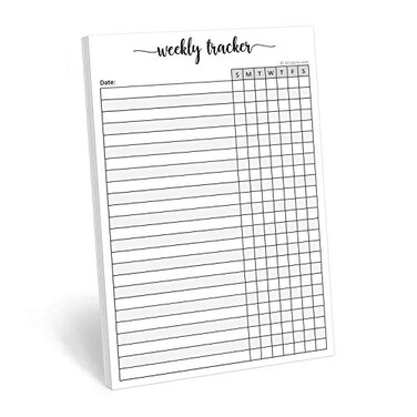 321Done Weekly Tracker Notepad, 5.5x8.5 Inches, 50 Sheets, Sunday Start