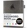Clever Fox Password Book with Alphabetical Tabs, 7"x10" Keeper Grey