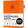 Clever Fox Password Book with Alphabetical Tabs, 7"x10" Keeper Orange
