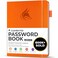 Clever Fox Password Book with Alphabetical Tabs, 7"x10" Keeper Orange