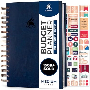 Clever Fox Budget Planner &amp; Monthly Bill Organizer, Medium Dark Blue