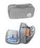 Surpop Large Canvas Pencil Case with Handle, Double Zippers, Grey