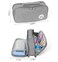 Surpop Large Canvas Pencil Case with Handle, Double Zippers, Grey