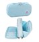 Surpop Large Canvas Pencil Case with Handle, Double Zippers, Aqua