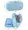 Surpop Large Canvas Pencil Case with Handle, Double Zippers, Aqua