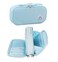 Surpop Large Canvas Pencil Case with Handle, Double Zippers, Aqua