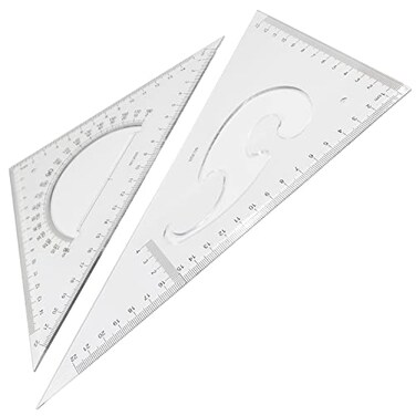 Triangle Ruler Set, Plastic Protractor for Drafting &amp; Geometry