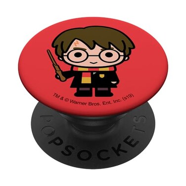 Wizarding World Harry Potter Cute Chibi Character PopSocket Adhesive PopGrip for Phones and Tablets, Black