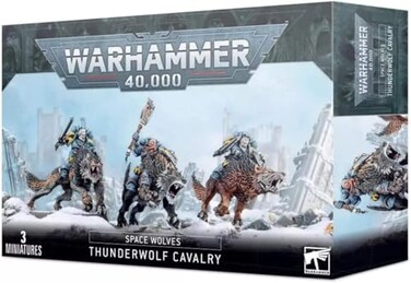 Games Workshop 99120101091 Space Wolves Thunder Wolf Cavalry Action Figure, Black