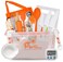 PERLLI Kids Real Cooking and Baking Supplies Gift Set with Case (Orange)