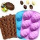 Mauts-inus Easter Egg Chocolate Molds, Silicone, Large &amp; Small, 5 Patterns, DIY Chocolate Eggs &amp; Cakes