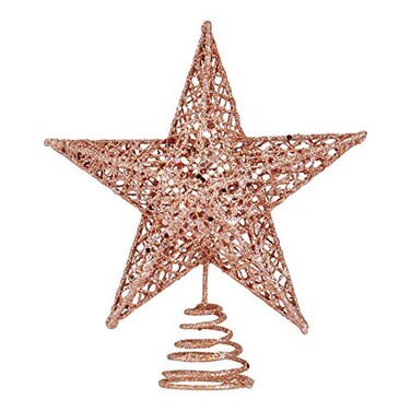 BinaryABC Iron Christmas Tree Star Topper,20cm Glittering Tree Topper