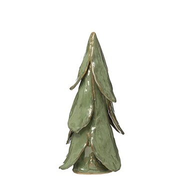 Creative Co-Op Handmade Stoneware Tree, Mint, Reactive Glaze Finish