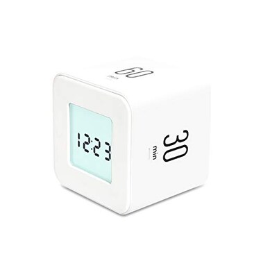 mooas Multi Clock Time Cube Timer, Alarm, Backlight, Productivity (White)