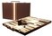 DA VINCI 16 Inch Brown Leatherette Backgammon Set