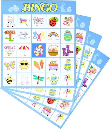Iconikal 32 Player Easter Bingo Set + Pin the Nose on Bunny