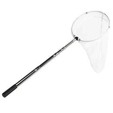 RESTCLOUD Insect and Butterfly Net with 12" Ring, 24" Net Depth, Strong Stainless Telescoping Handle Extends to 38 Inches