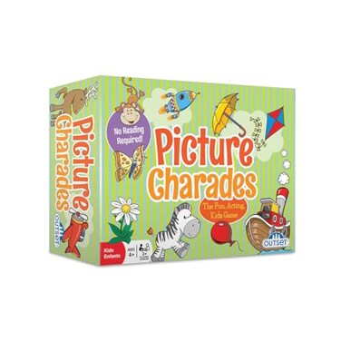 Outset Media Picture Charades &euro;&ldquo; No Reading Required &acirc;&euro;&ldquo; Preschool Game for Ages 4 and up, Multi Includes 192 Cards, Instructions.