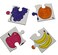 INOVART Lil' Ones 4-Piece Blank Puzzle, 50 Puzzles Per Package, 4" x 4", White