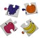 INOVART Lil' Ones 4-Piece Blank Puzzle, 50 Puzzles Per Package, 4" x 4", White