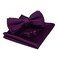 Bow Ties For Men Purple Pre-tied Solid Bow Tie Adjustable Bowtie and Pocket Square Cufflink Sets (0577-04)
