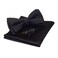 Silk Bow Ties For Men Black Pre-tied Solid Bowtie and Pocket Square Cufflink Sets (0577-12)