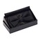 Silk Bow Ties For Men Black Pre-tied Solid Bowtie and Pocket Square Cufflink Sets (0577-12)