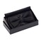 Silk Bow Ties For Men Black Pre-tied Solid Bowtie and Pocket Square Cufflink Sets (0577-12)