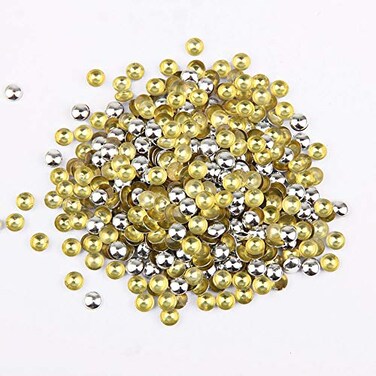 Beadsland Dome Studs Hotfix in Size 5mm,1/3 Round Flat Back Dome Studs with 500pcs(Silver)