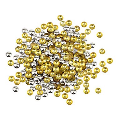 Beadsland Dome Studs Hotfix in Size 6mm,1/3 Round Flat Back Dome Studs with 200pcs (Silver)