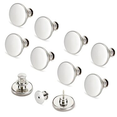 ZENGLU 8 Sets Jean Buttons pins No Sew Instant 17mm Replacement Button Adjustable Pants Buttons Kit