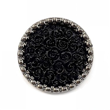Riverbyland 10 PCS Black Rose Round Coat Buttons 1" Shank Button