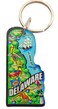 Delaware Keychain Acrylic Souvenir Key Chain Ring First State Retro Map